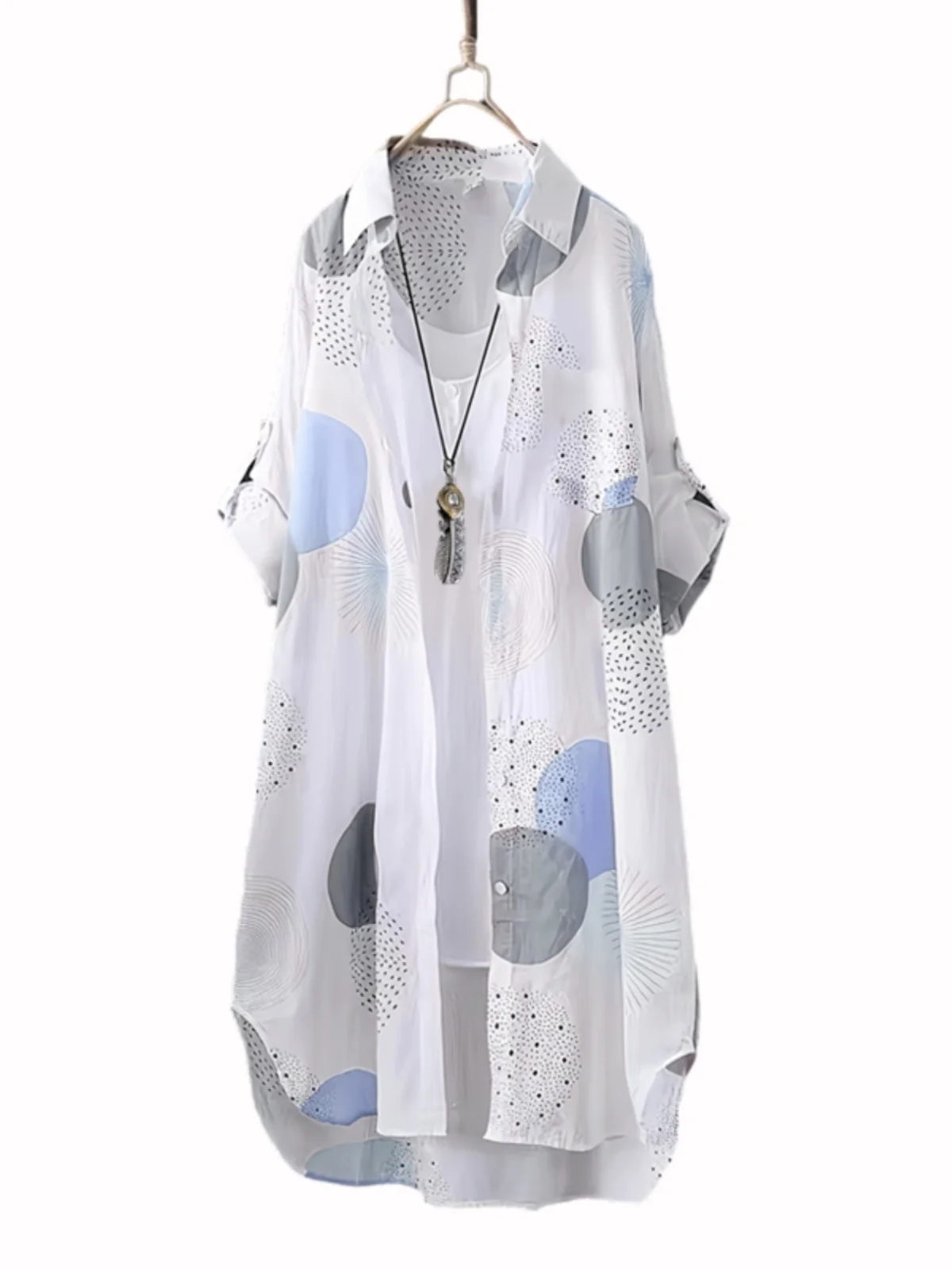 

Ele Pure Color Midi irt Women's Slim Fit Sun Protection Summer 2025 Hanging Waist a Long Sve Windbreaker