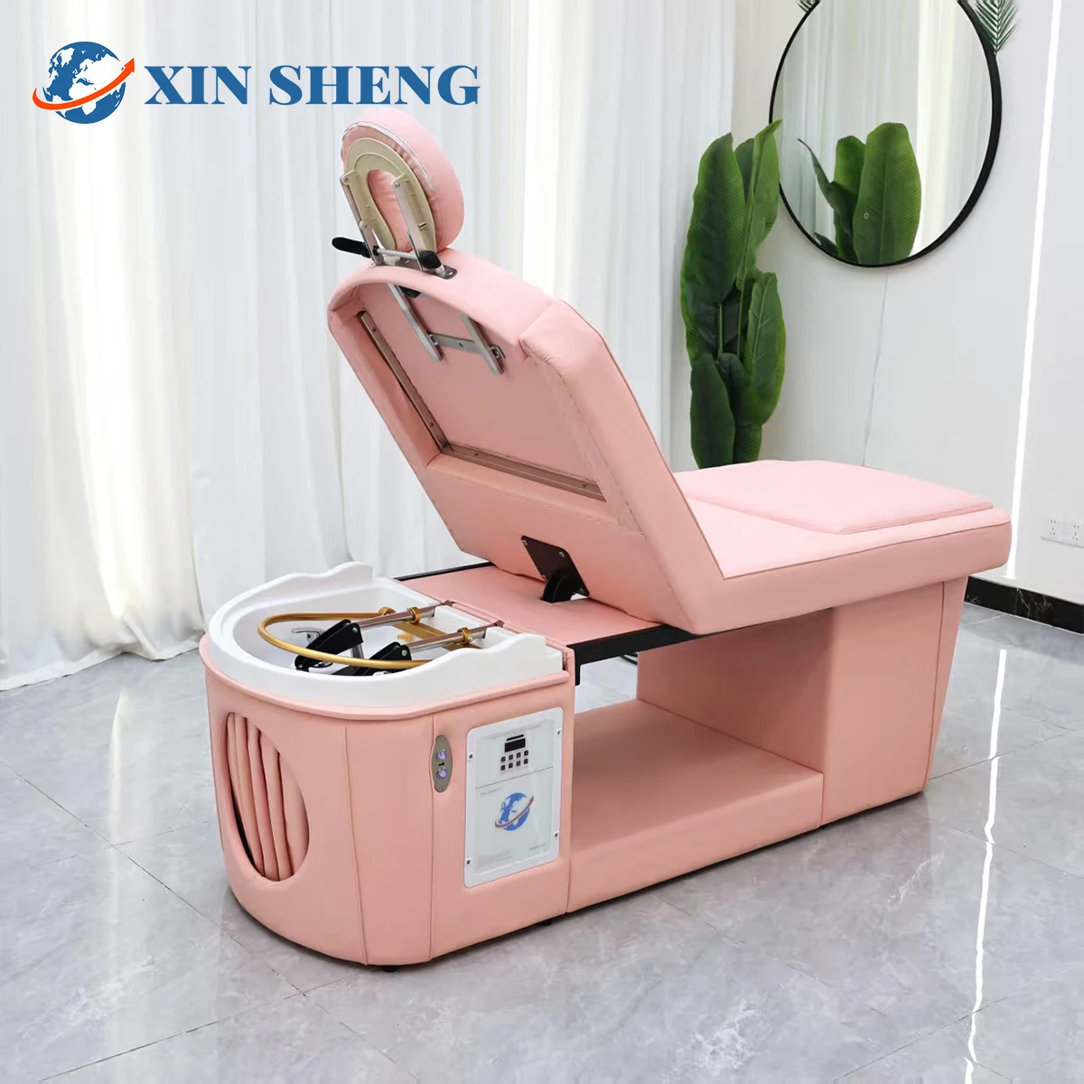 

XinSheng Shampoo Bed, Head SPA Salon Beds with Back lifting and Foot Soaking Basin, Massage Table, Store Furniture Wholesale