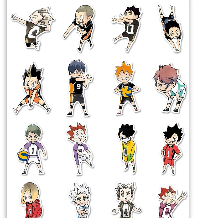 Anime Haikyuu!! Shoyo Hinata Tobio Kageyama Cosplay Creative Personality DIY Sticker Phone Paster Cute Q edition Decoration