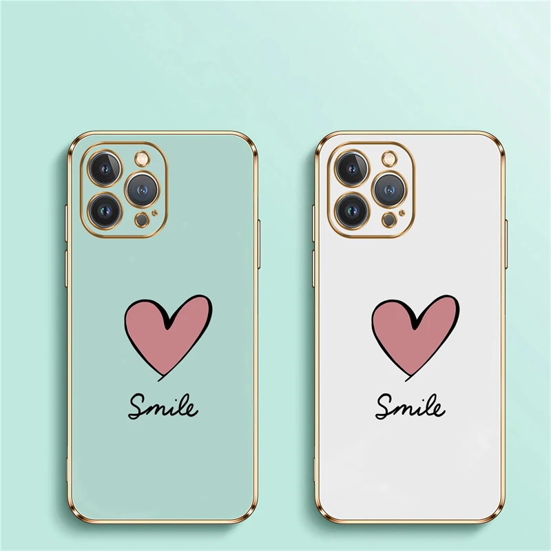 Case For iPhone 16 Pro Silicone Cover For Iphone 16 Plus Love Heart Pattern Funda For Iphone 16 Pro Max Shockproof Back Capa