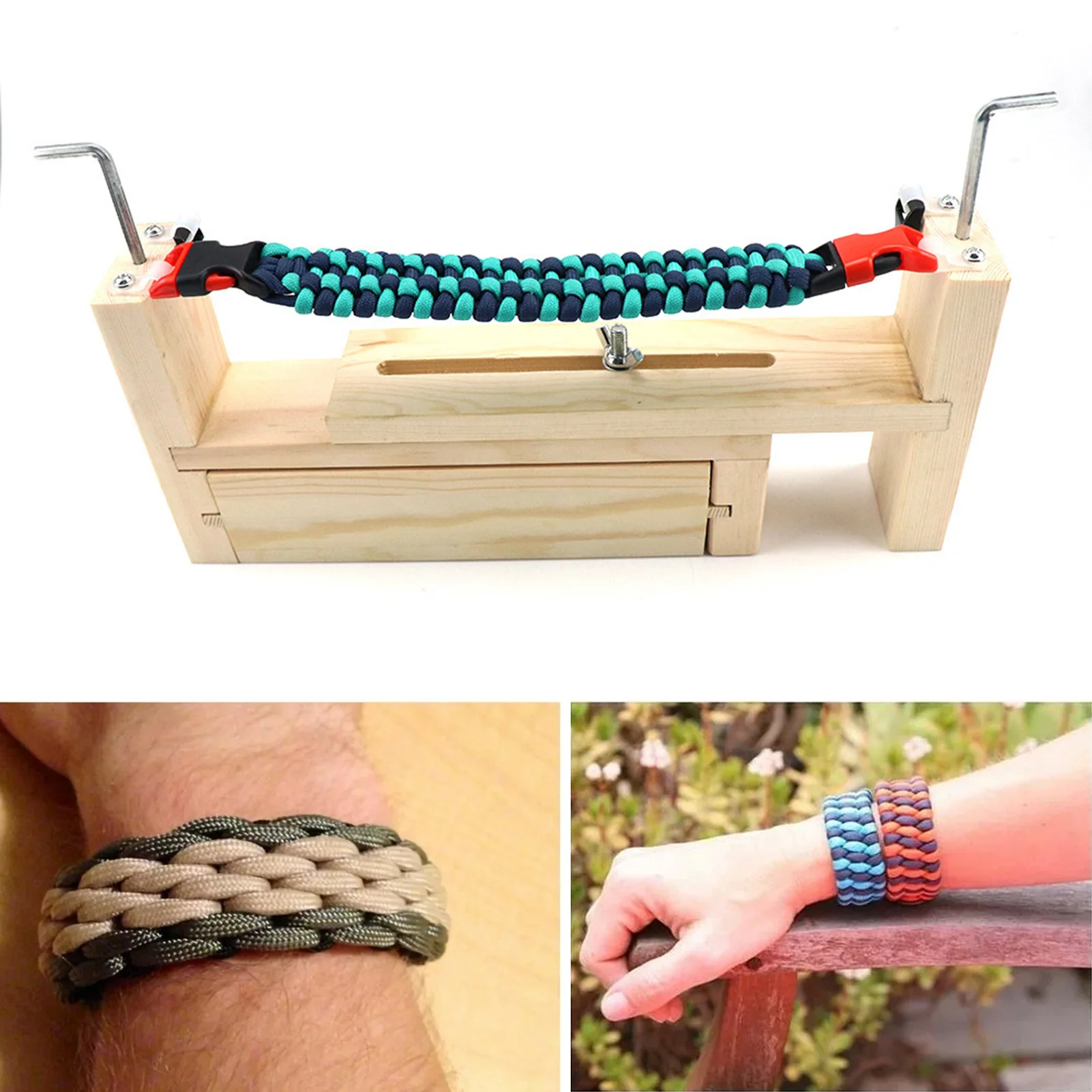 Paracord Jigs And Tools Adjustable Wristband Maker Parachute Cord Weaving Braiding DIY Crafting Tool Paracord And Buckles