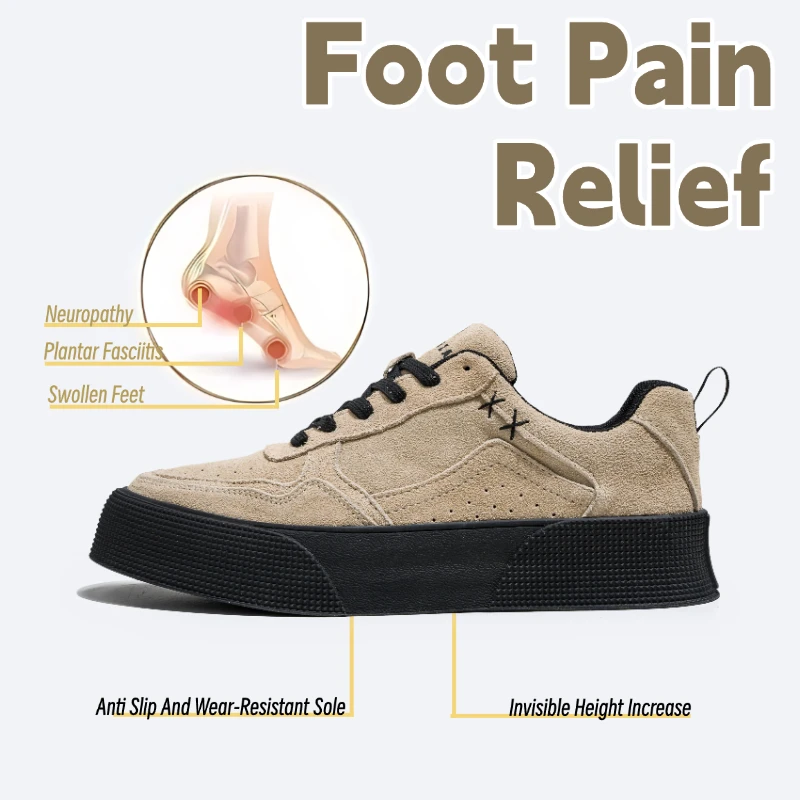 

Men's Casual Low-Top Board Shoes Spring Lace-Up Flats Platform Sneakers Street Style Breathable Designer Fashion Footwear