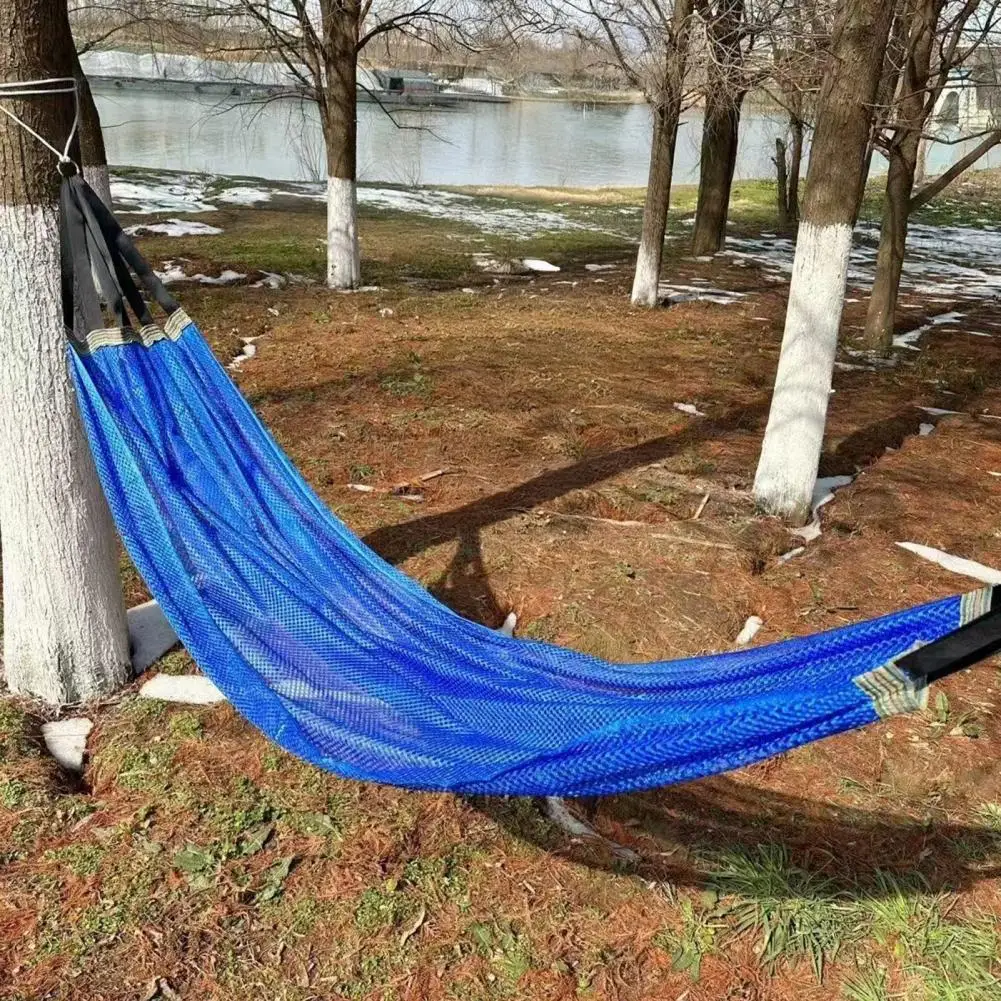 

Гамак с сумкой для переноски, дышащий сверхмощный гамак для одного человека, кемпинг, сад, балкон, крыльцо, задний двор, подвесные сетчатые качели