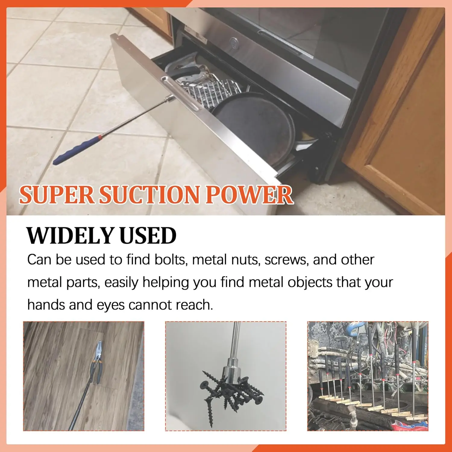 Extensible Strong Magnetic Suction Picker, Suitable for Picking Up Parts, Screws, Metal Items, Used by Electricians, Carpenters,