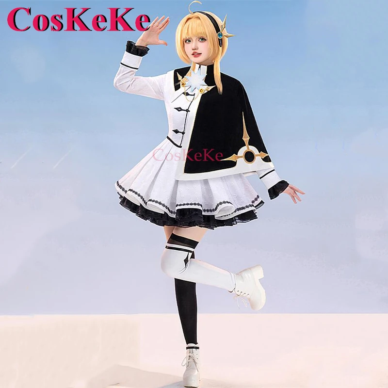 CosKeKe Kinomoto Sakura Cosplay Anime Cardcaptor Sakura Costume Black And White Cover Formal Dress Halloween Role Play Clothing