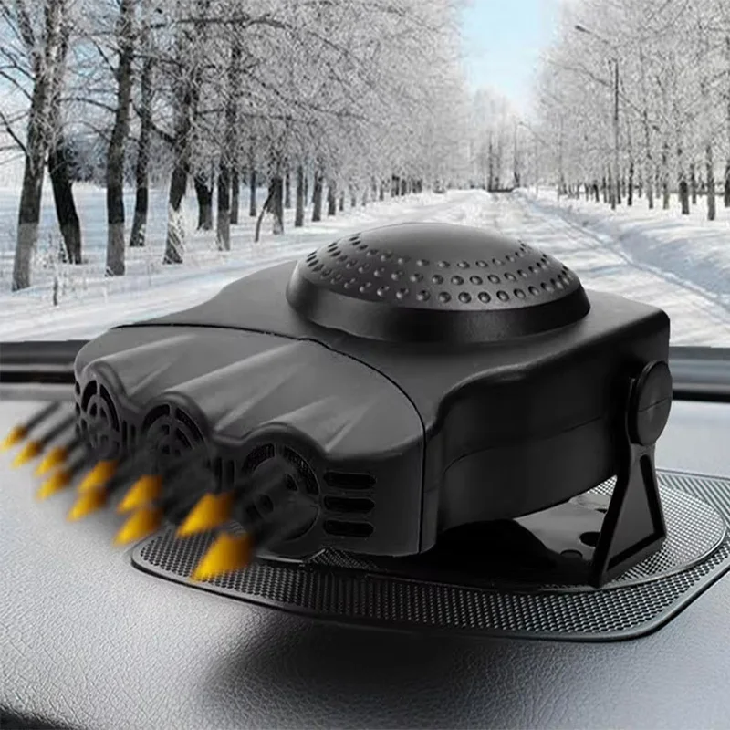 Ventilador calefactor portátil para coche, ventilador calefactor eléctrico de 12V/24V, herramienta práctica para refrigeración, descongelación y aire acondicionado de coche