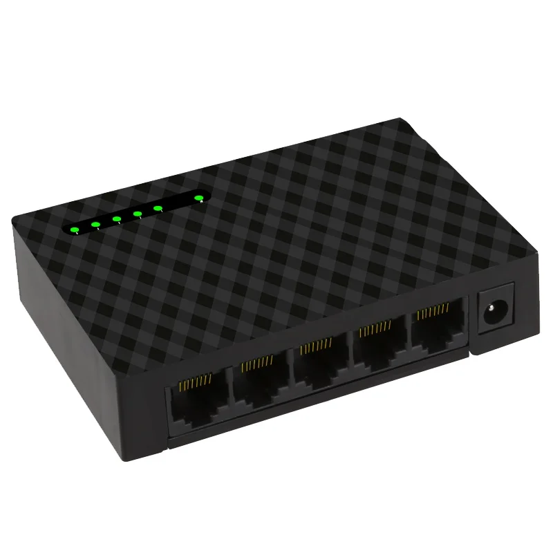 10PCS 5 Port 1G Unmanaged Ethernet Switch SOHO Switch Wall-mounted Plastic Case