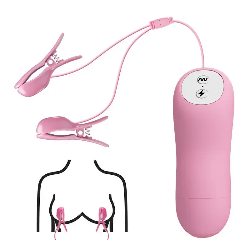 Nipple Vibrator 3 Electric Shock 7 Vibrating Massager Clitoris And Labia Clamp Stimulator Female Masturbation  Adult Products