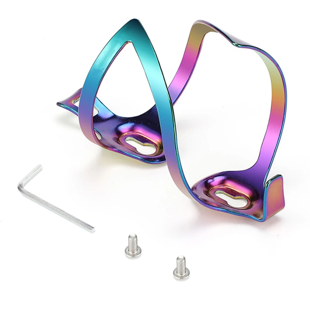 1 قطعة حامل زجاجة مياه للدراجة خفيف الوزن على الطرق/الجبل لركوب الدراجات على شكل قفص زجاجات الدراجة مع لامع متعدد الألوان