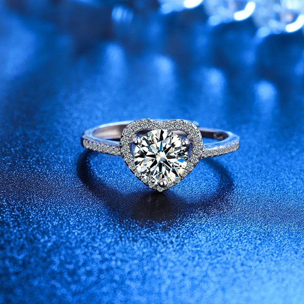 

New 925 Sterling Silver Ring Heart 5A Zircon Top Quality for Women Wedding Luxury Jewelry Accessories Charm Party Fashion Ring