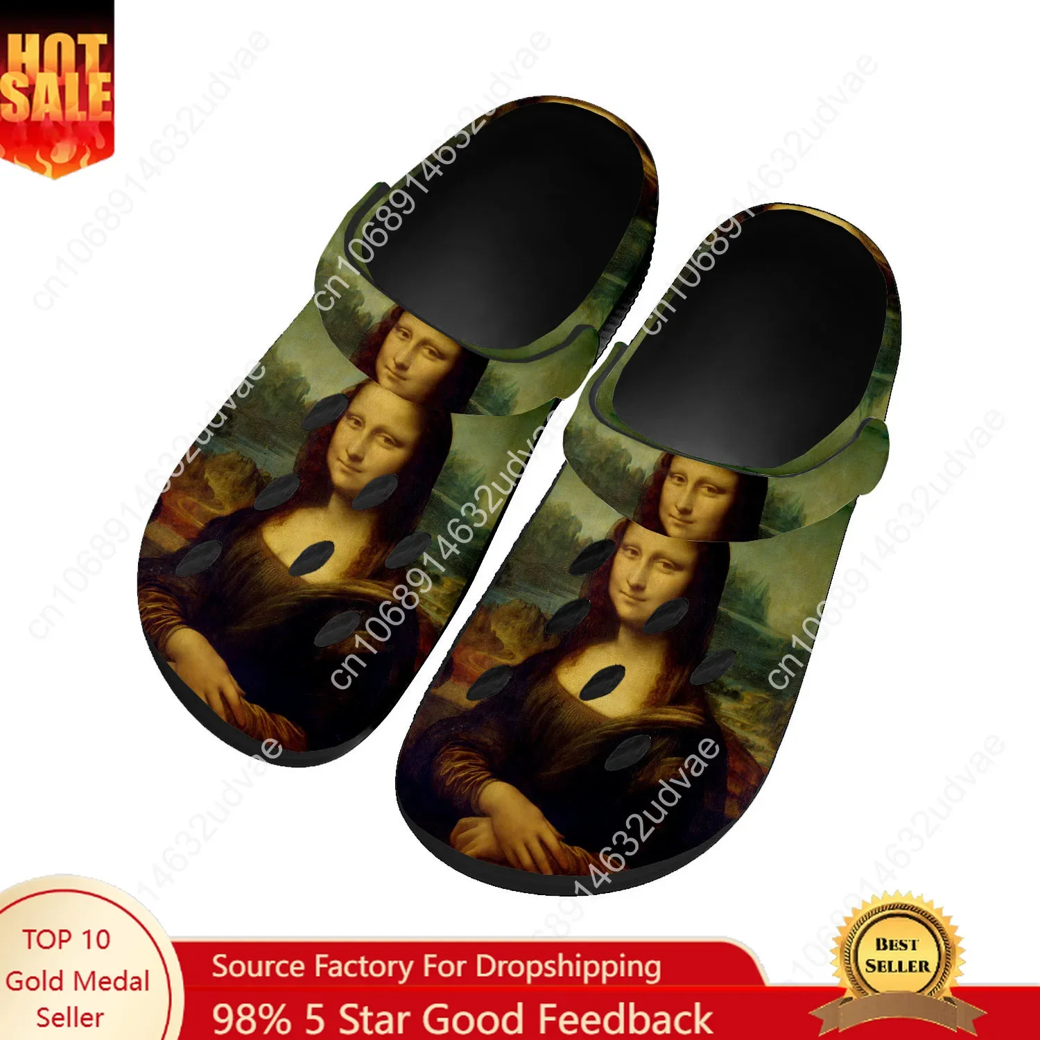 Leonardo Da Vinci Water Shoes Mens Womens High Quality Fashion Home Garden Clogs Customizd Sandals Beach Breathable Hole Slipper