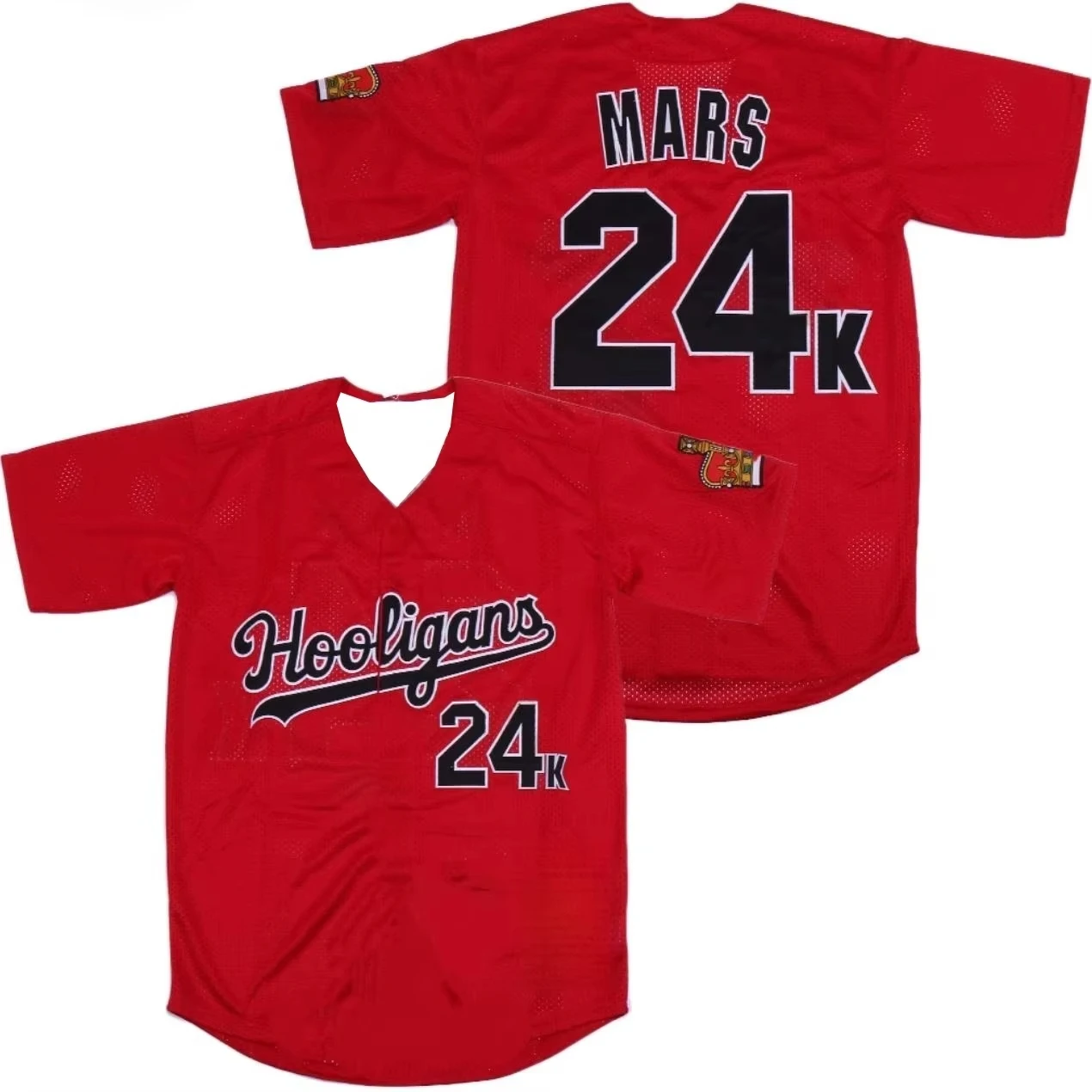 2026 Bruno Mars 24K Hooligans Baseball Jersey Men Short Sleeve Hip Hop Streetwear Tops for Fans Y2k