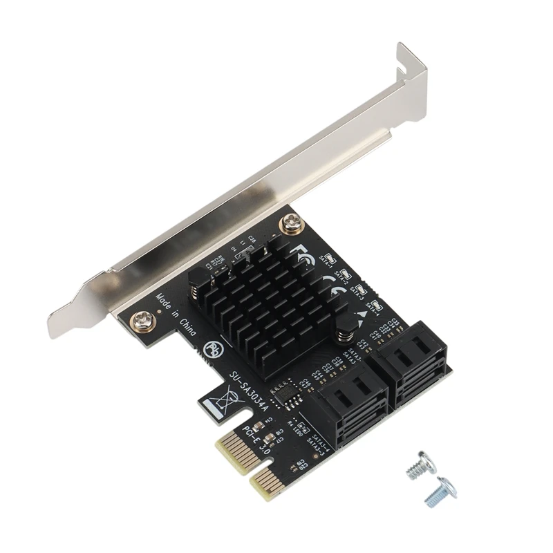 Tarjeta de expansión NEW-PCI-E 4X a SATA 3,0, disco duro IPFS de expansión de transferencia de velocidad completa de 4 puertos para Win7 / 8 / 10 / Linux