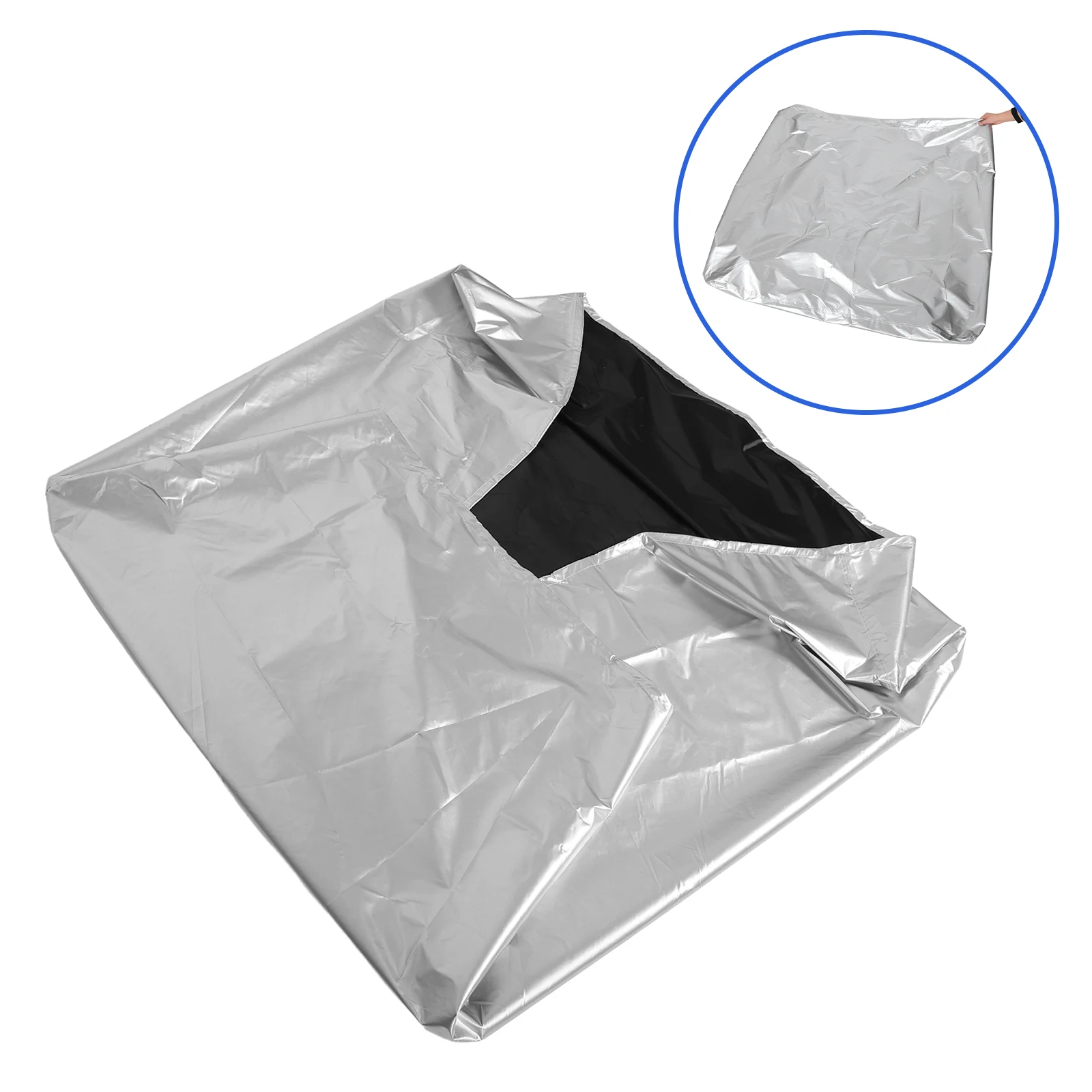 210D الفضة أكسفورد القماش أثاث خارجي غطاء 115x115x70 سنتيمتر مقاوم للماء الغبار حديقة الجدول كرسي حامي الباحة مجموعة يغطي