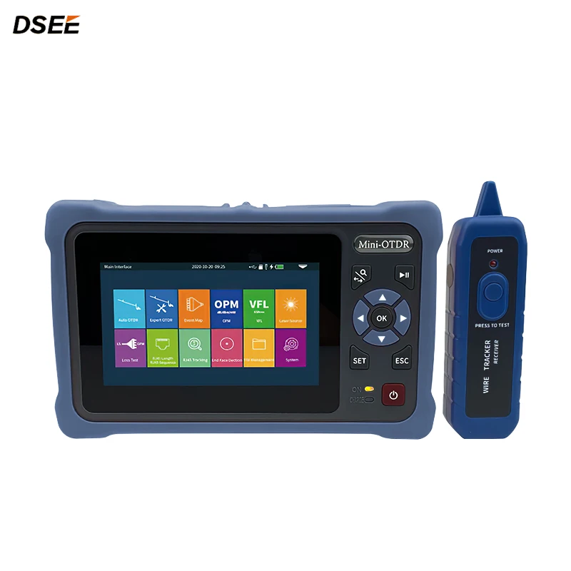 12 in 1 MINi EXFO smart OTDR DE1201A SM 1310nm 1550nm 26/24dB 100KM distance OTDR VFL OLS OPM Event Map fiber optic mini otdr