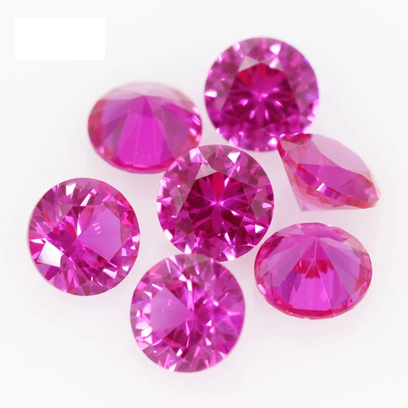 Boxed Premium Natural Pink Ruby Round Cut For Gem Collecting And Jewelry Making VVS Loose Gemstones Various Sizes