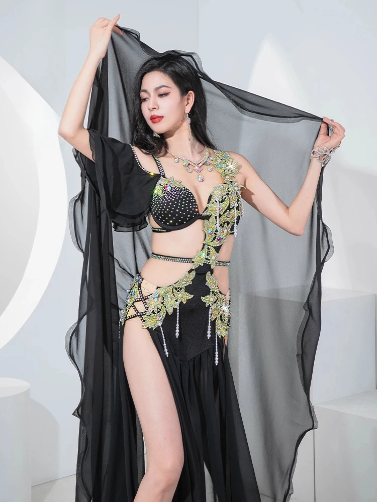 Nuevo traje de actuación de danza del vientre belleza etérica clásico Popsong traje de baile con apertura