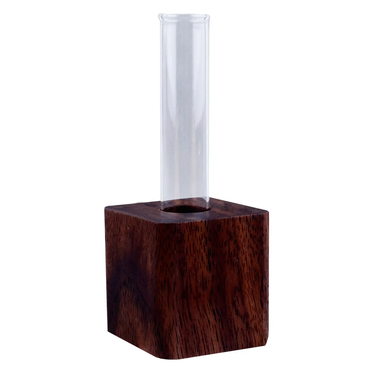 

Glass Test Vase Wooden Base for Fresh Dried Flowers Home Office Decor Hydroponic Flowerpot Dried Flower Vase Table