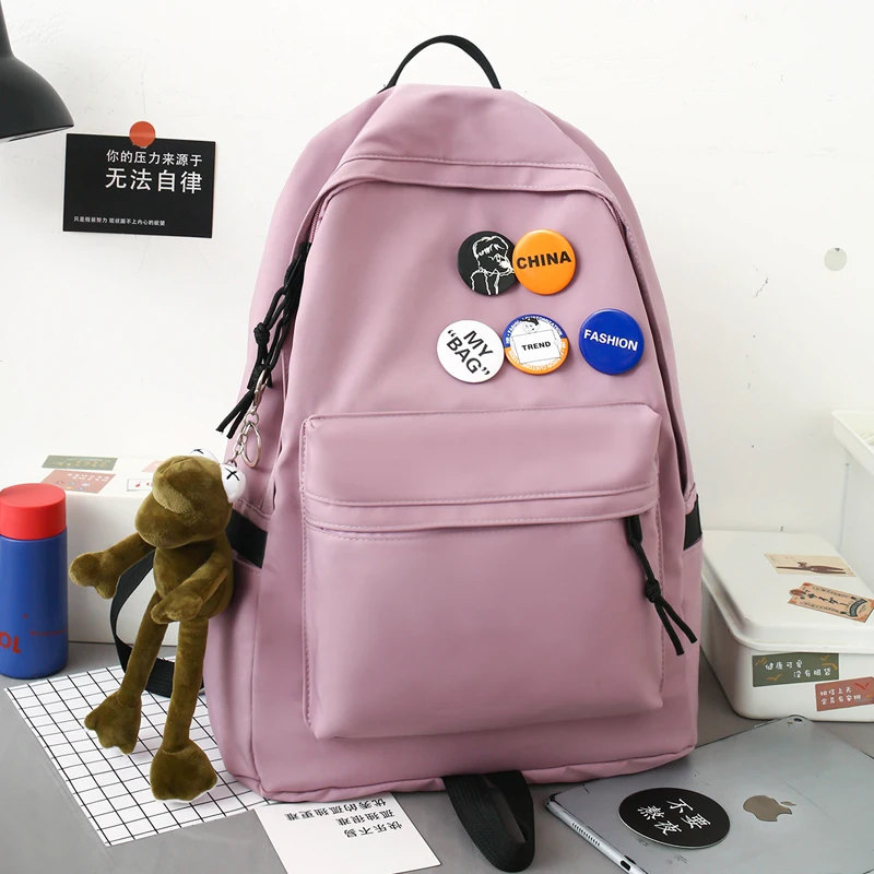 

waterproof school bags for girls Multifunction Double Zipper Women Backpack Teenager Girls Laptop Student Korean Style Schoolbag