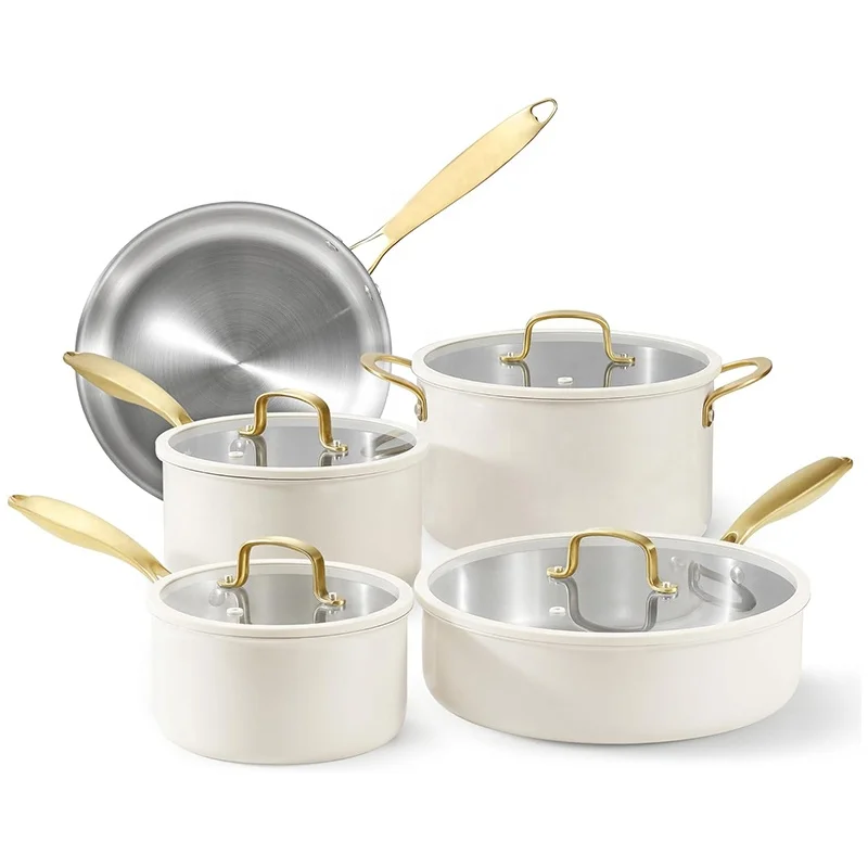 Wholesale Luxury Kitchen Non Stick Cooking Ware Pots Triply Cookware Set Stainless Steel Pots And Pans Sets