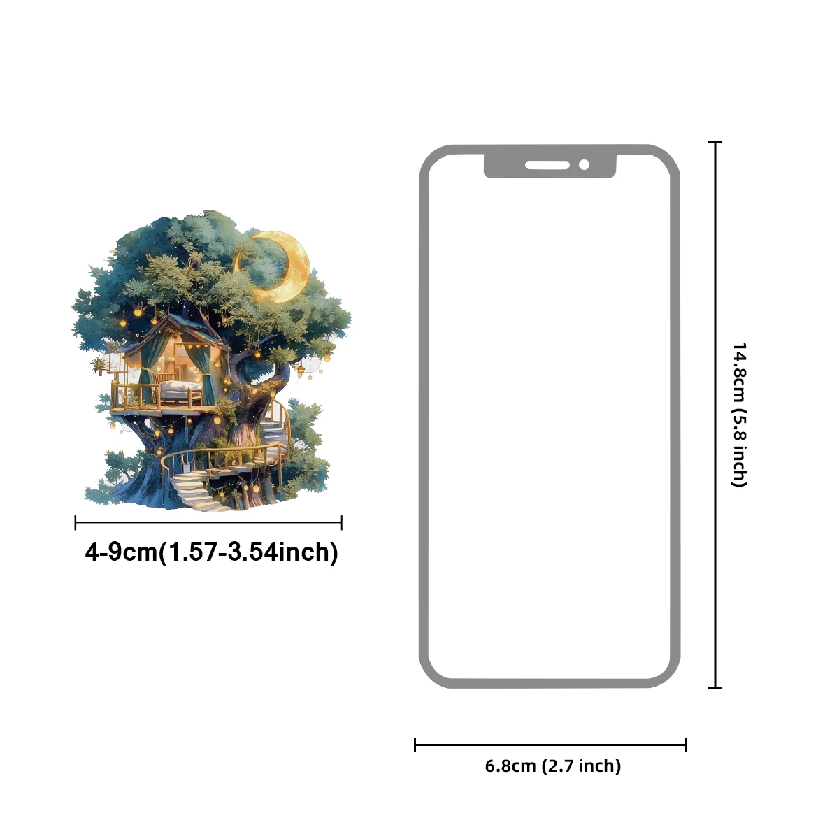 20pcs of Non-repetitive Forest Tree Pattern Stickers for Laptop Luggage Fridge Handbag Kids Sticker Toy Stationery Decals