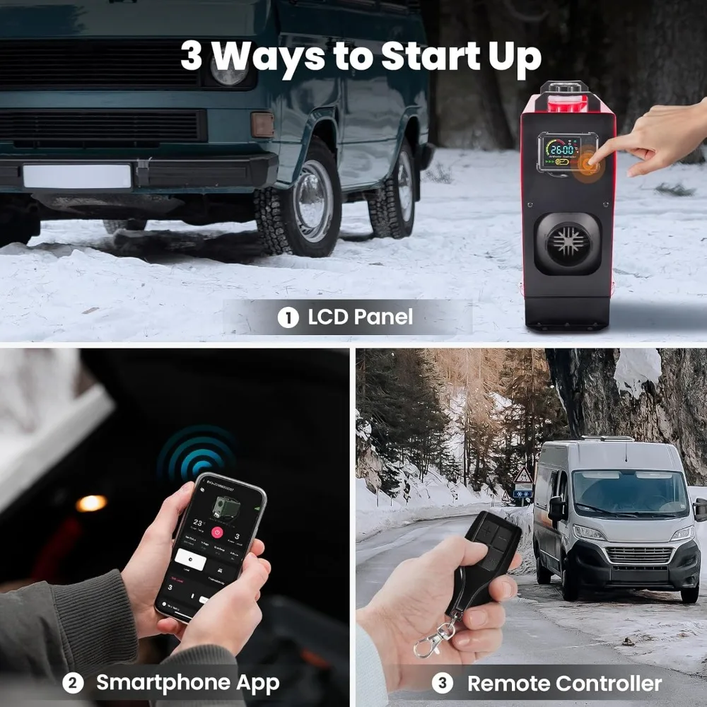 سخان ديزل maXpeedingrods 8KW 12V/24V، جهاز تحكم عن بعد للتطبيق، نمط الكل في واحد، مع بطارية أداة يبدأ بسرعة لشاحنات السيارات C