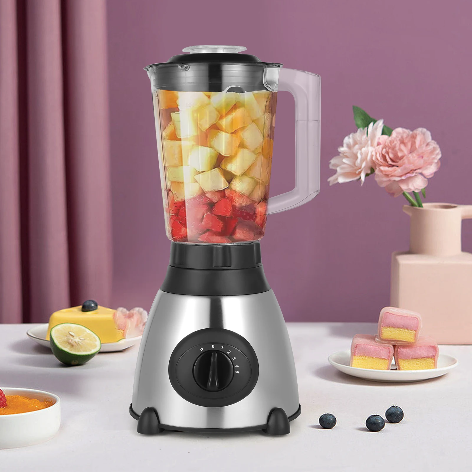 

800W 110V Blender and Food Processor, Smoothie & Food Processing Blender,Multifunctional Mixer Four Non-slip Feet 1.6L/ 54.11 oz