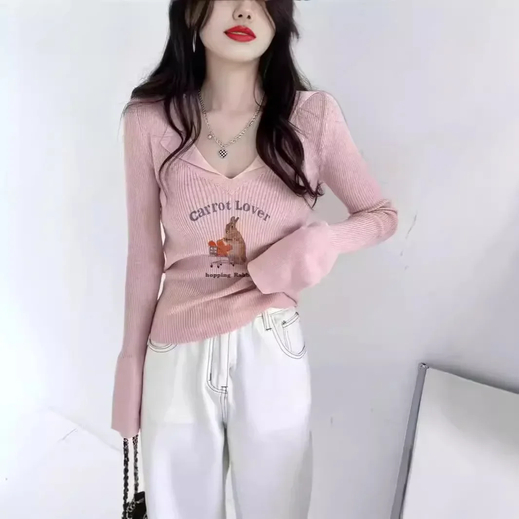 

Women's New Arrival Early Autumn Soft And Supple Sweater Knit Base Layer Top European Style Slim Fit Long Sleeve Top