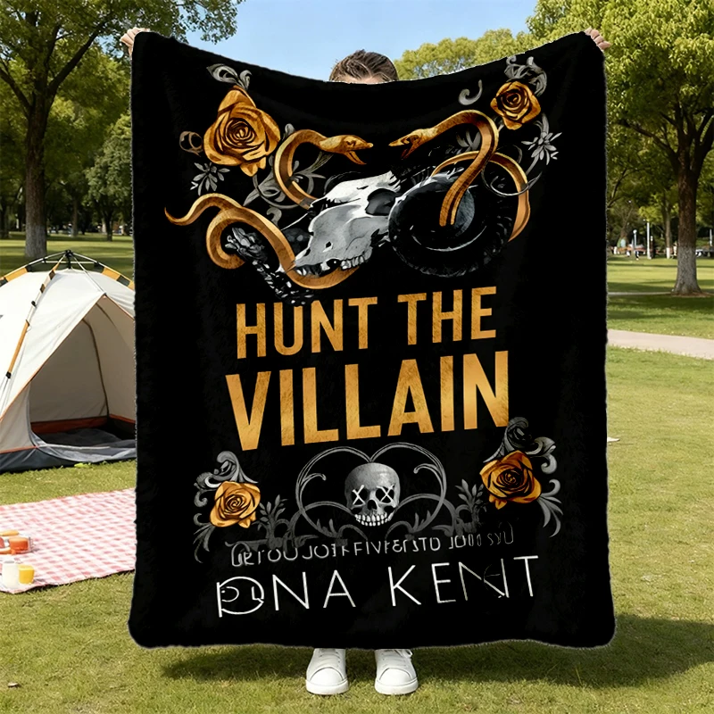 Vintage Hunt The Villain Flannel Blanket, Dark Romance Book Flannel Throw, Rina Kent Book Merch, Gift for Book Lovers