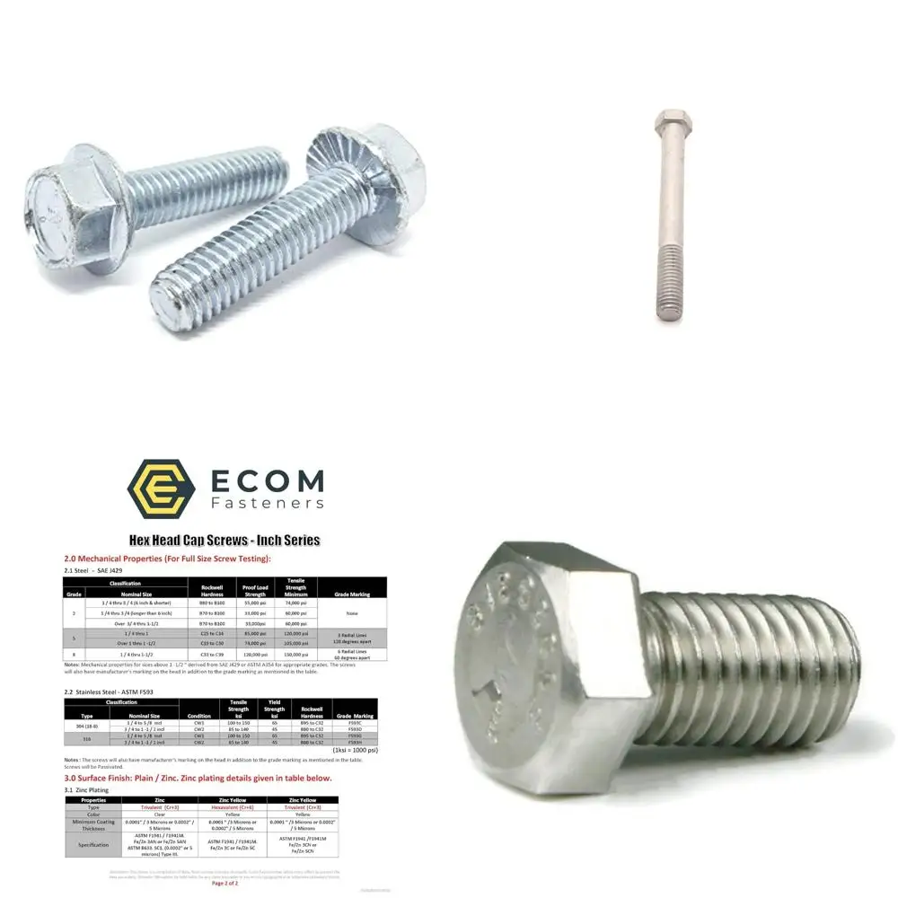 

Болты с шестигранной головкой класса 5, 100 шт., грубая резьба 3/8-16x1 UNC, прозрачное цинковое покрытие, полная длина резьбы