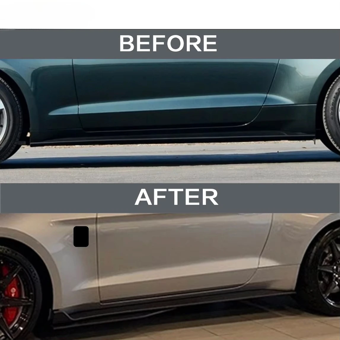 أحدث تصميم جديد BodyKit لسيارة Ford Mustang 15-17 تحديث إلى شبكة المصد الأمامي والخلفي للسباق Shelby GT500 Style PP + ABS