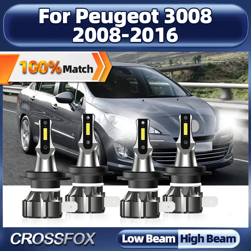 

Car LED Headlight Bulbs 40000LM Super Bright Auto Lights Fanless 12V 6000K For Peugeot 3008 2008-2011 2012 2013 2014 2015 2016