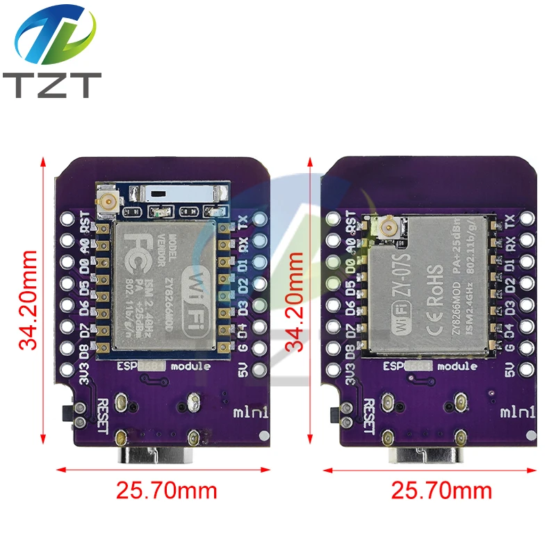 D1 Mini TYPE-C ESP8266 ESP-12F CH340G USB D1 Mini WIFI Development Board D1 Mini NodeMCU Lua IOT Board 3.3V With Pins