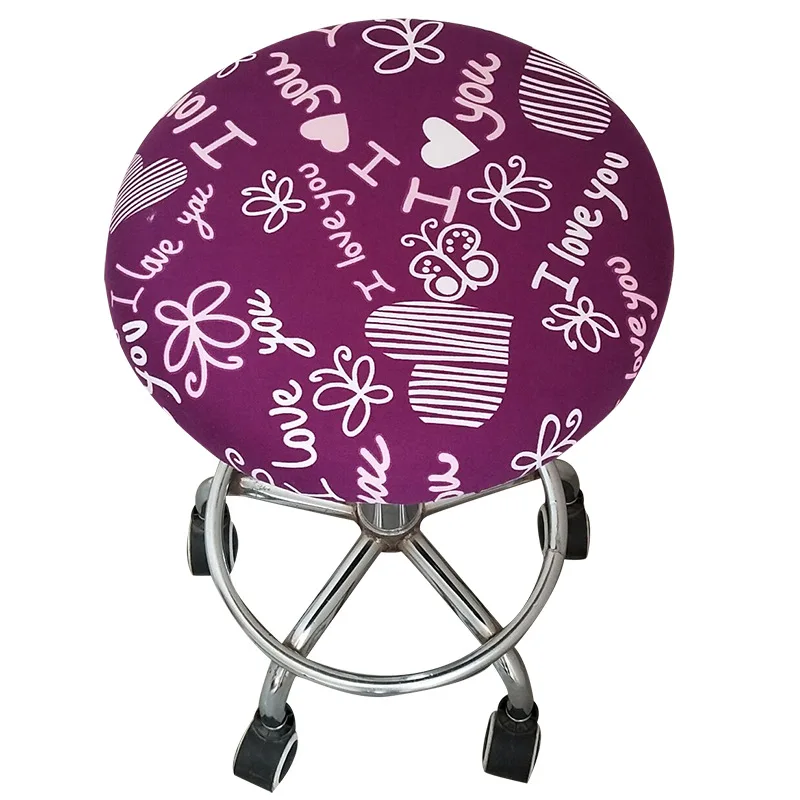 LIUXDIV Round Chair Cover Bar Stool Cover Elastic Seat Cover Home Chair Slipcover Floral Printed Household Goods Round Stool