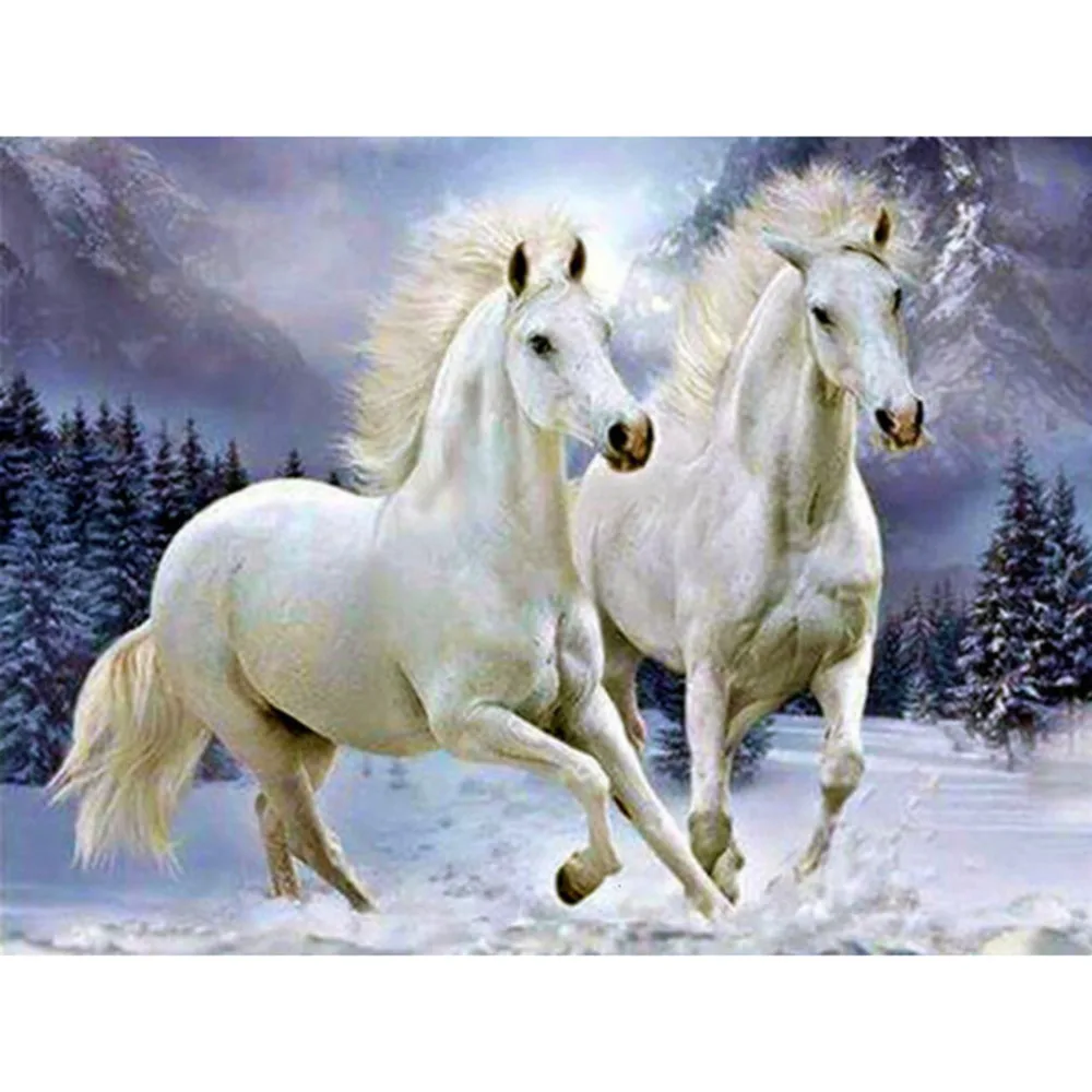 Animal Horse DIY Embroidery 11CT Cross Stitch Kits Craft Needlework Set Printed Canvas Cotton Thread Home Decoration On Sale