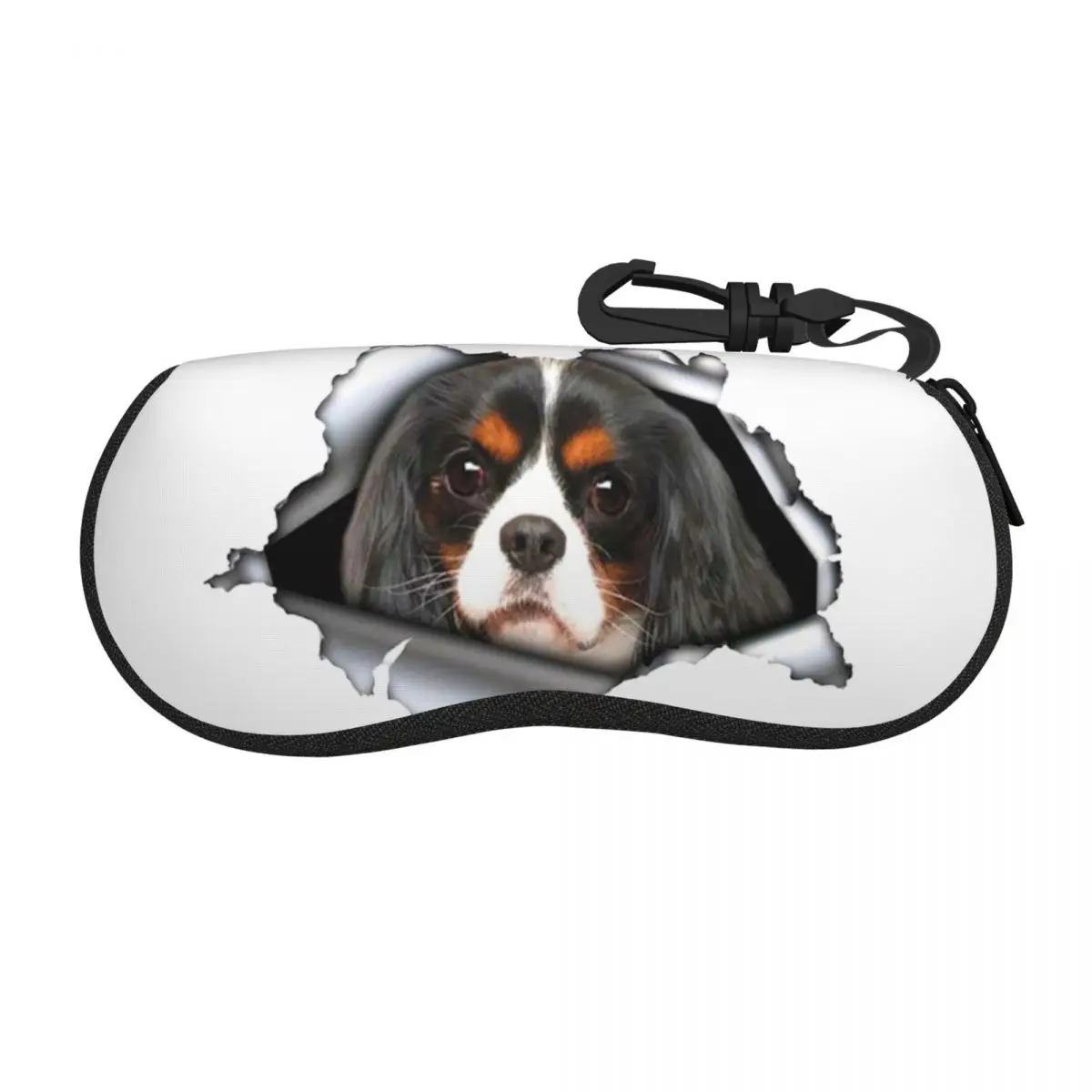 Custom  Cavalier King Charles Spaniel Puppy Sunglasses Case Neoprene Zipper Dog Shell Eyeglass Case Protective Box For Glasses