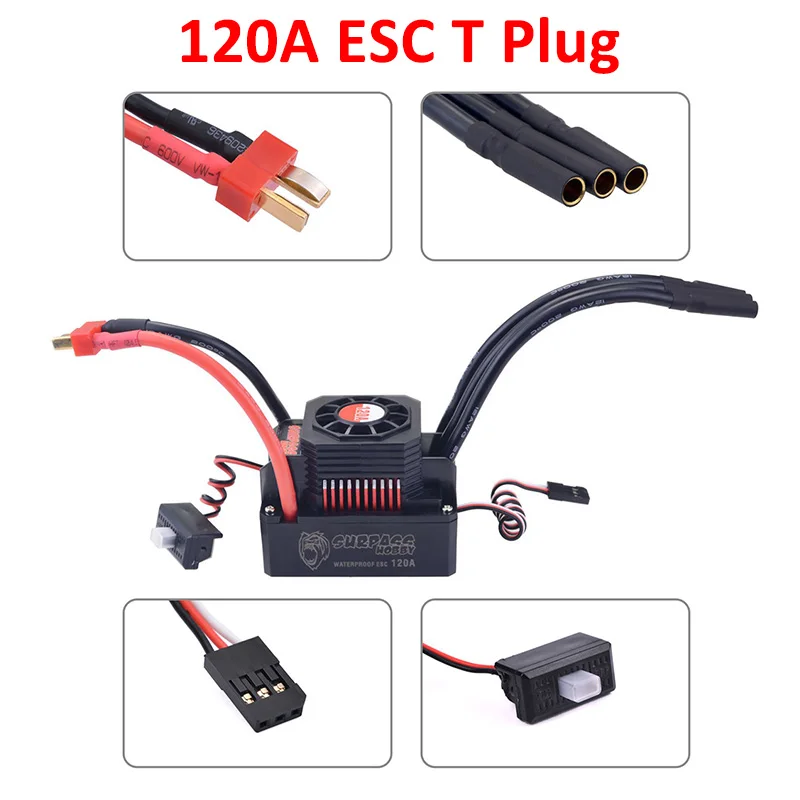 Overtref Hobby KK 3650 Brushless Combo 7700/6900/4500/3600/3100KV Waterdichte Motor 60/120A ESC 3.175mm As voor 1/10 RC Auto Onderdeel