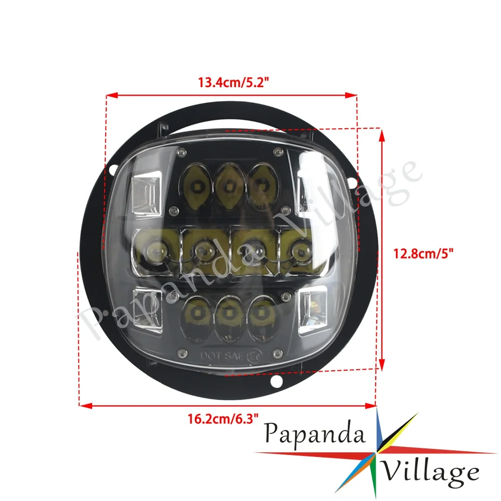 Aluminum Shell Steel Frame Plastic Clear Lens 120W LED Headlamp Single Headlight For Harley Street Bob Low Rider ST 2022-2026