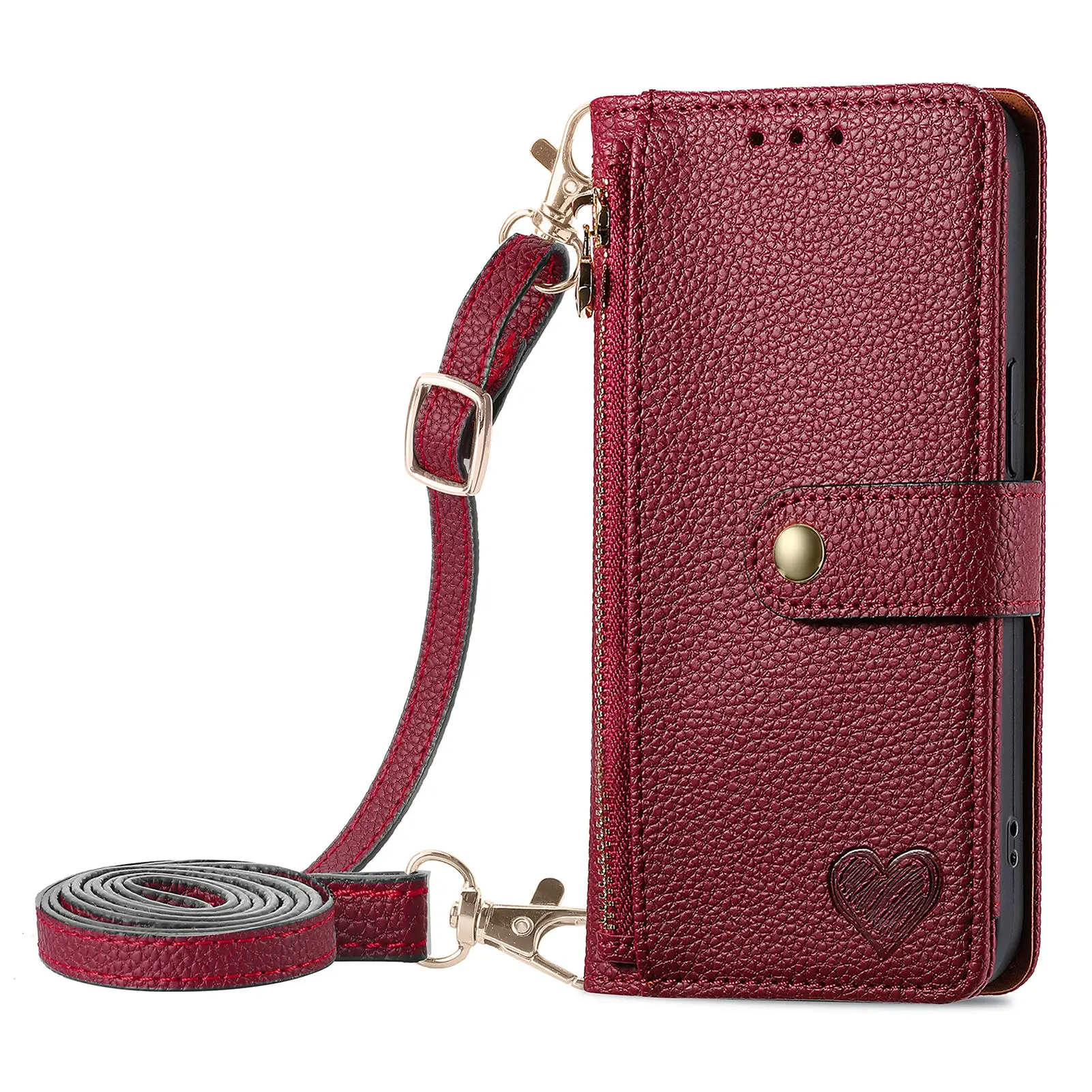 Crossbody Rits Portemonnee Kaart Solt Lederen Hoesje Voor Iphone 14 Pro Max 15 11 12 13 X Xs Xr 7 8 Plus Rfid Riem Lanyard Portemonnee Hoes