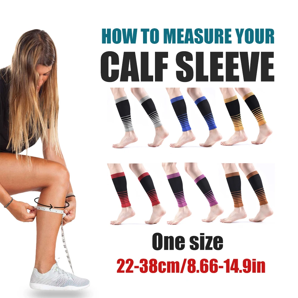 1Pair Unisex Calf Compression Sleeves for Sports Pain Relief Leg Socks for Running Shin Splint Nursing Travel