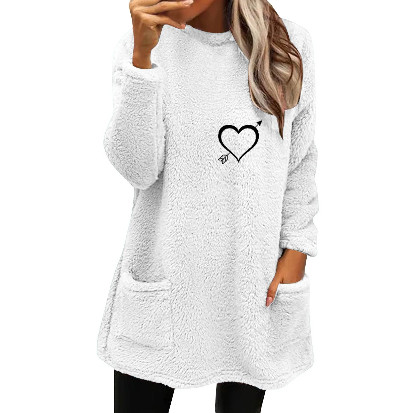 Damen Wintermantel lose Woll jacke lange Baumwolle Hoodie Frauen Damen Sweatshirt leichte Pullover Sweatshirt Frauen