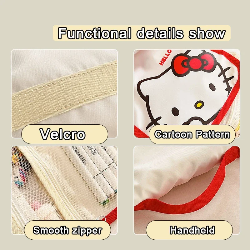 Sanrio Hello Kitty Foldable Makeup Bag Kuromi Cinnamoroll Melody Cosmetic Toiletry Storage Organizer Bag Anime Travel Handbag image 3