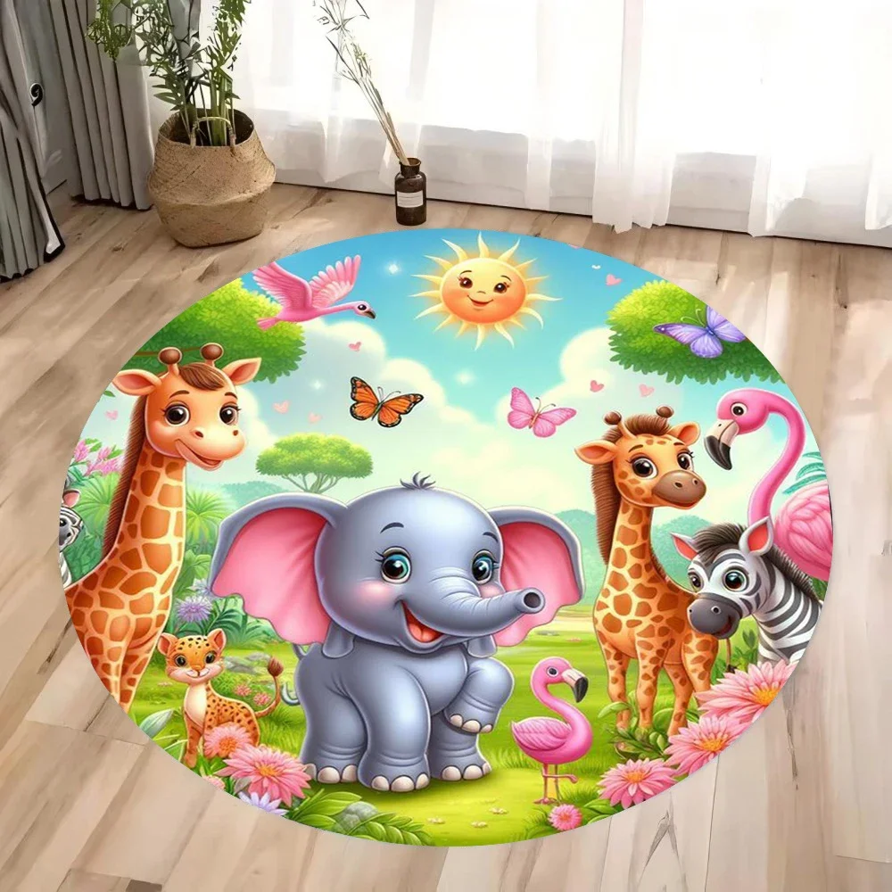 The Lion King Round Living Room Bedroom Table and Chair Sofa Decorative Carpet and Rug Play Mat