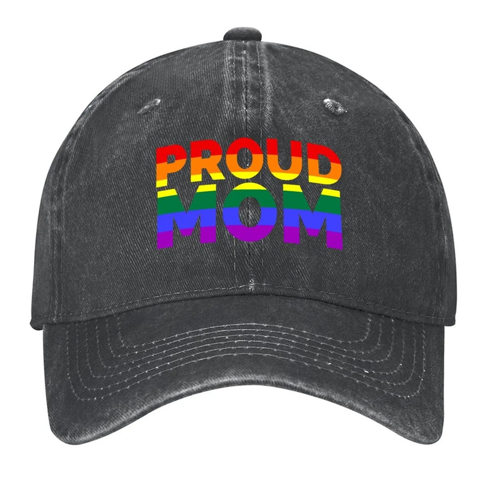 

Proud Mom Rainbow Pride LGBT Flag Color Baseball Cap Golf Hat beach hat tea Hat Custom Cap Boy Child Women's
