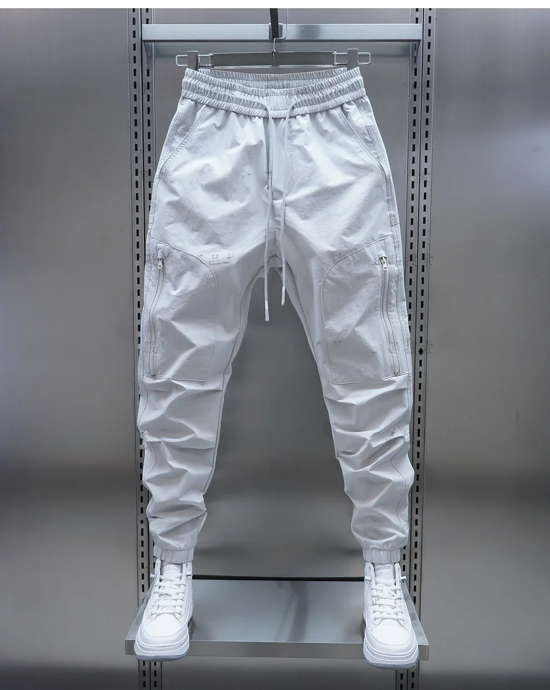 

Новые мужские летние повседневные брюки, облегающие, дышащие, спортивные, стильные, городские, из полиэфирного волокна