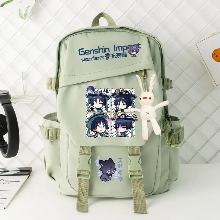 Рюкзак для совместной работы Genshin Impact Scaramouche для учащихся начальной и средней школы, легкий странник большой вместимости