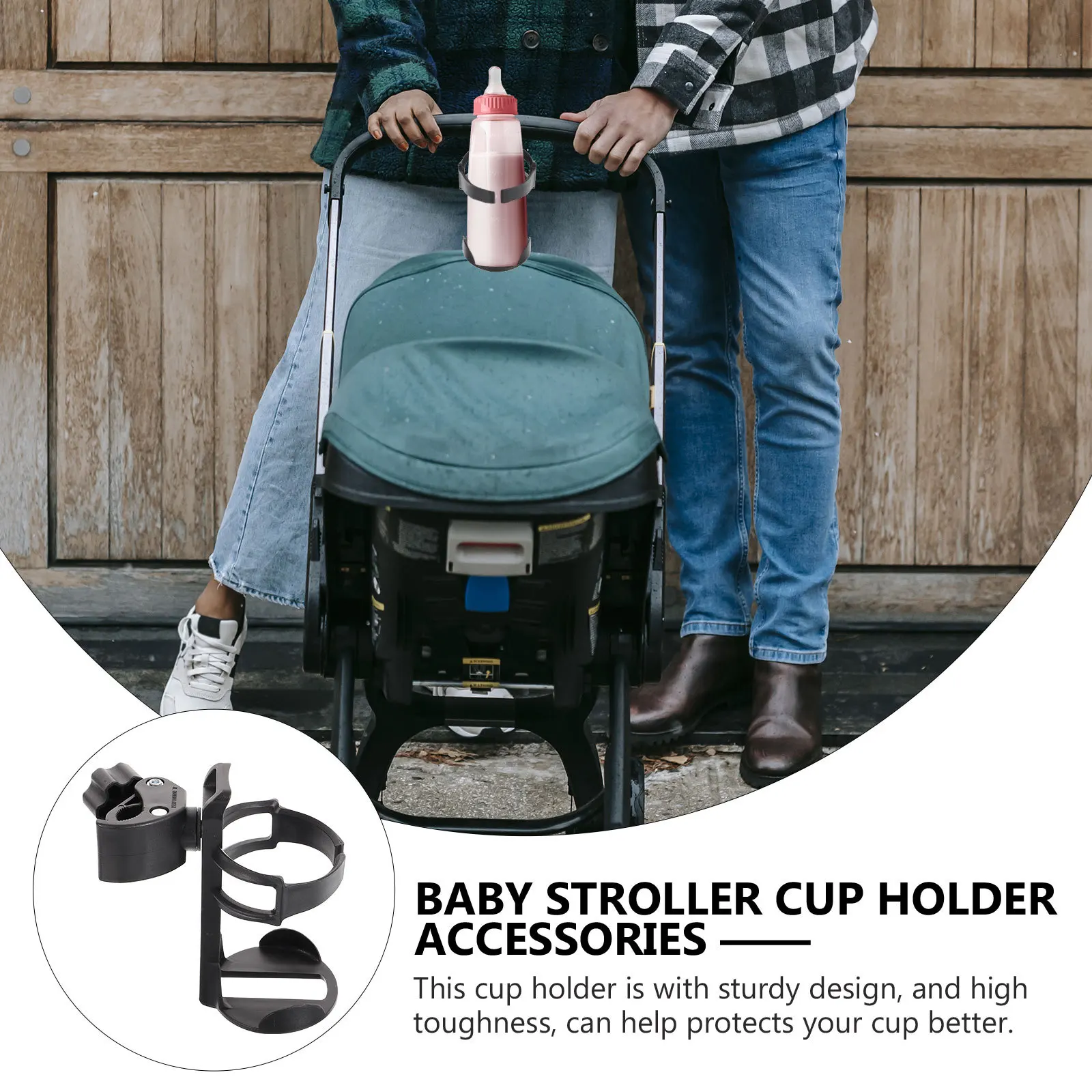 

Cup Holder For Stroller Universal Drink Holder Detachable Bottle Rack For Walker Bicycle Trolley Scooter Stroller
