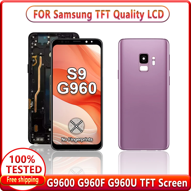 

TFT качественный ЖК-дисплей для Samsung Galaxy S9 G960 G960U G960N G9600, сменный преобразователь сенсорного экрана в сборе с рамкой