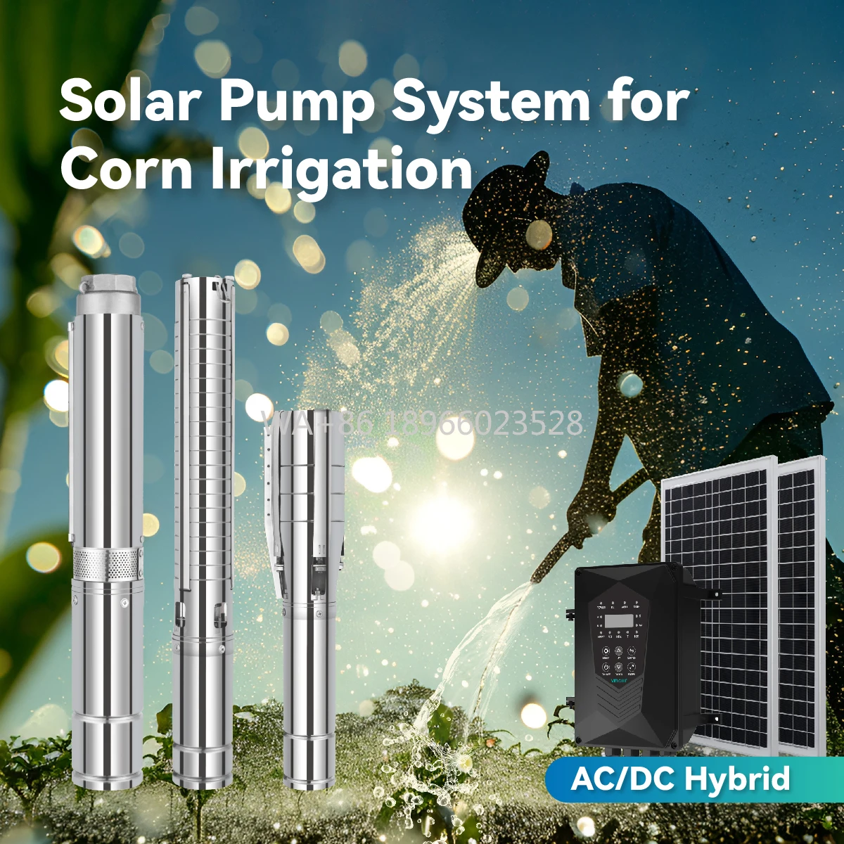 

Water Pump for Agriculture Farm Irrigation Powered Well Pump 1100W 1.5HP 3/4/6 Inch Solar Submersible Pump Solar