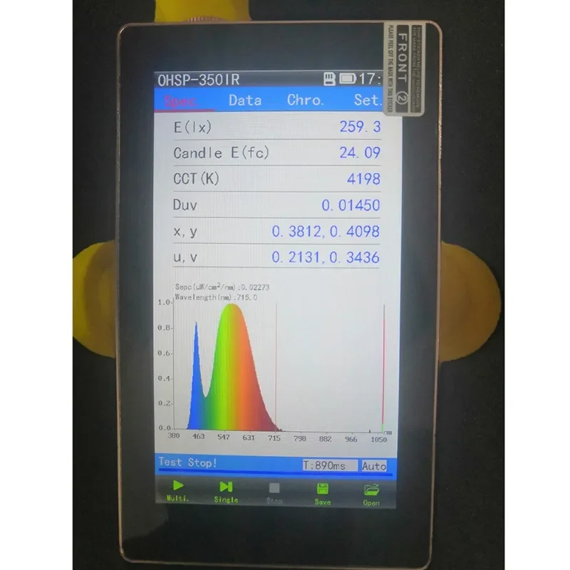 Spectrometer OHSP350IR 380-1050nm Nir Spectrometer Irradiance MW/cm2 For Red/blue Light Therapy